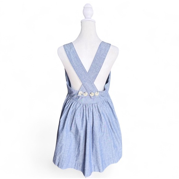 Free People Mini‎ Dress Blue Chambray Sz S Summer Vacation Cute Romantic Boho - Picture 11 of 15